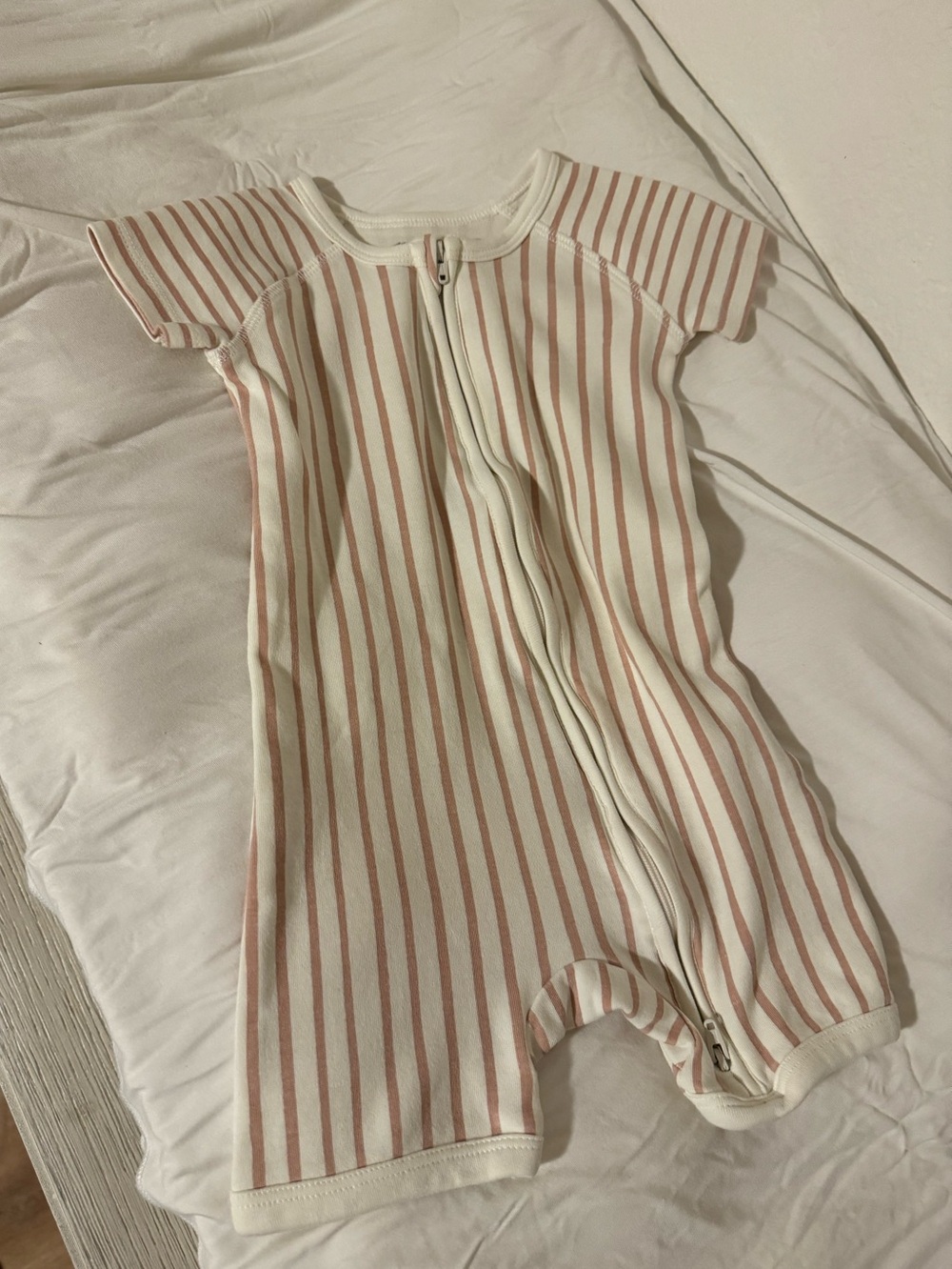 Pehr pink stripe romper NWOT